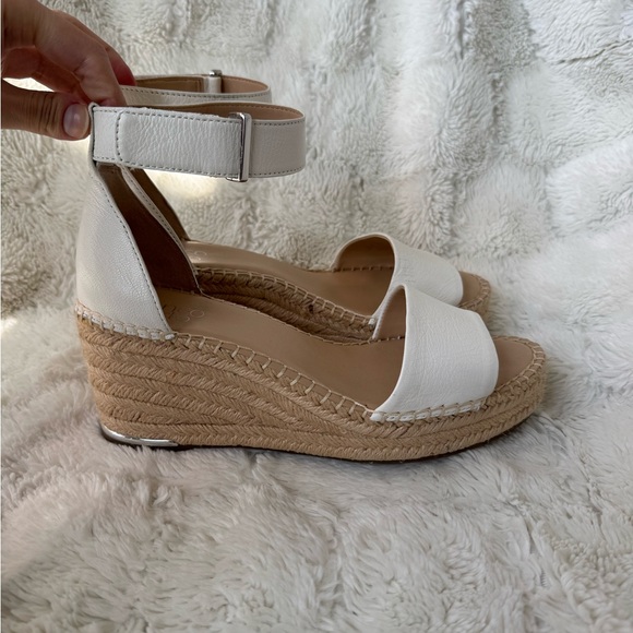 Women's Franco Sarto White Espadrille Wedges - Picture 2 of 11
